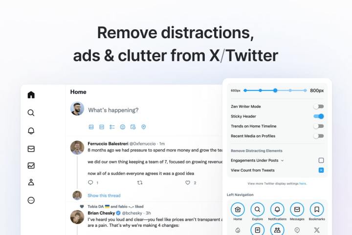 alt: The Minimal Theme for Twitter/X Firefox extension applied to the X (formerly Twitter) website, showing a cleaner and more streamlined interface.