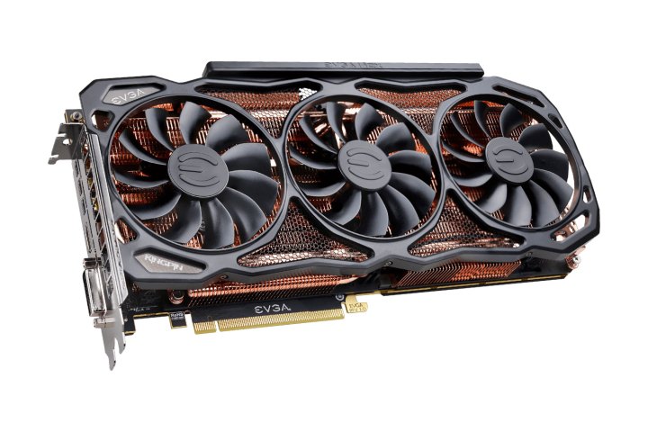 Alt text: The EVGA KingPin 1080Ti graphics card.