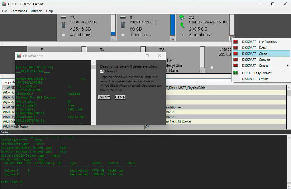 Partition drives: GUI for Diskpart enables convenient use of the command line tool. It can also delete partitions for which Disk Management refuses to work.