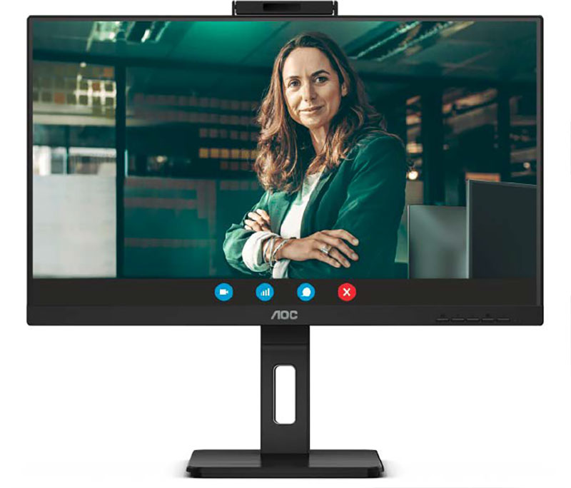 A monitor with a built-in biometric camera is recommended for the office: with a 24-inch diagonal, these models, such as the AOC 24P3QW, cost around $200.