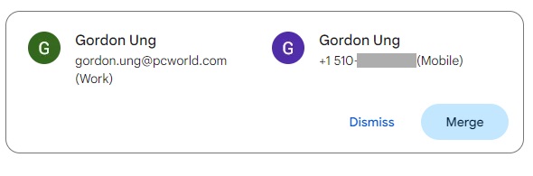 Google contact merge