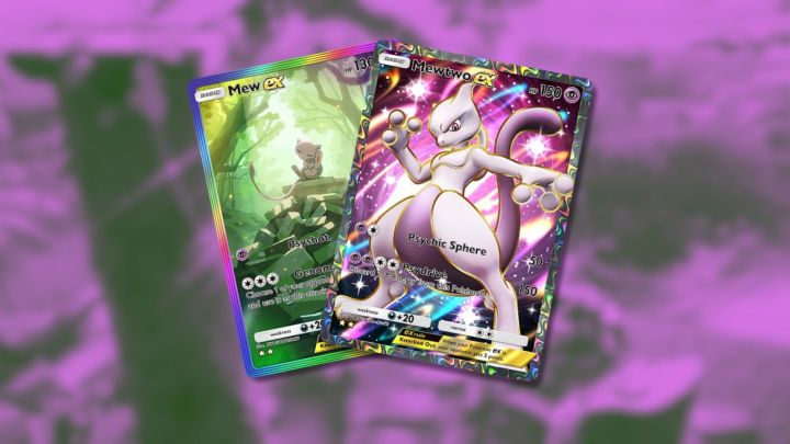 Mew ex and Mewtwo ex cards in Pokémon TCG Pocket.