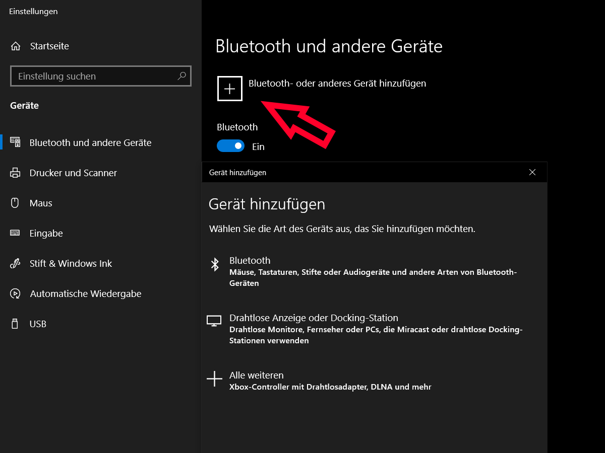 Activating Bluetooth in Windows