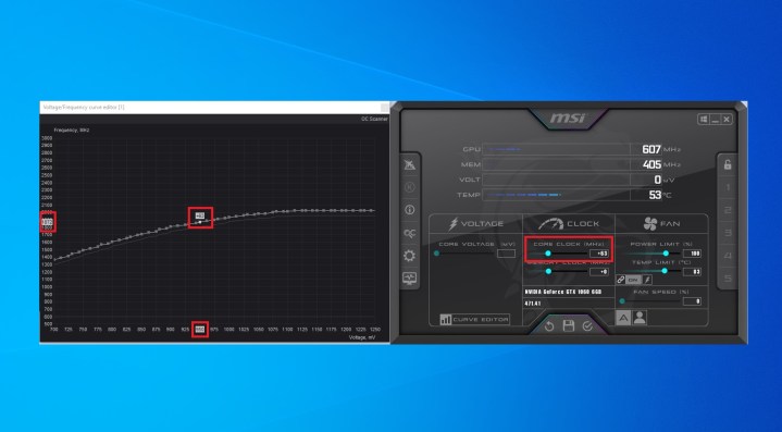 MSI Afterburner interface.