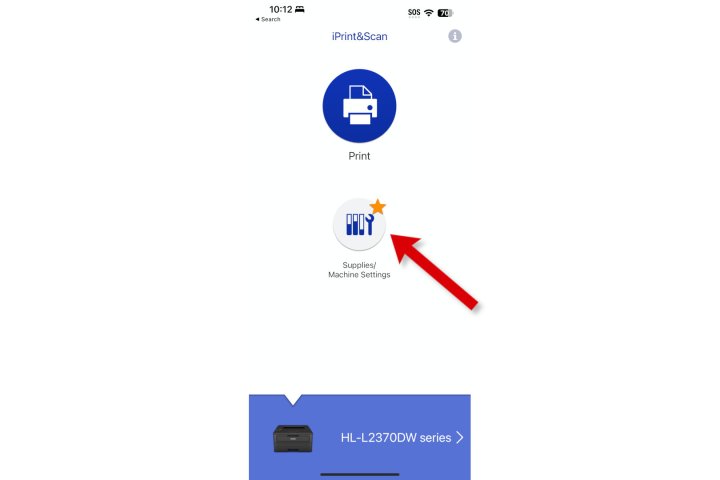 A screenshot of the Brother iPrint&Scan app.