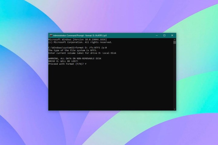 How to format an SSD using the zero fill method through command prompt on Windows.