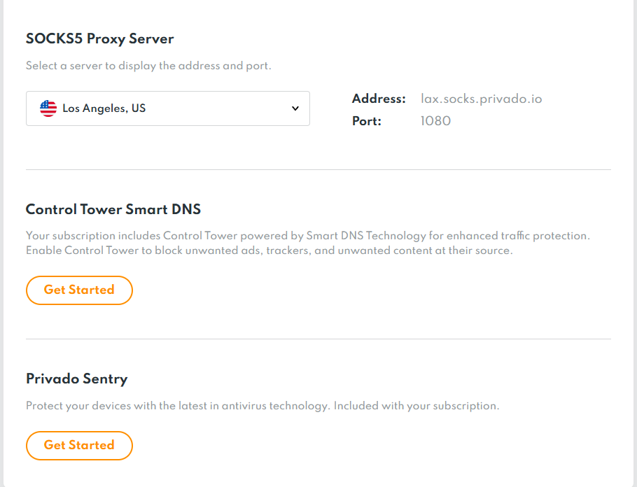 PrivadoVPN SOCKS5 Proxy