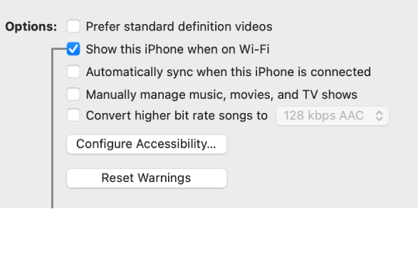 Sync iPhone on Wi-Fi.