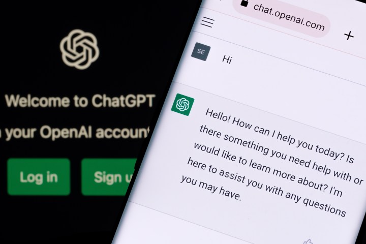 alt text: A person using ChatGPT on their phone.