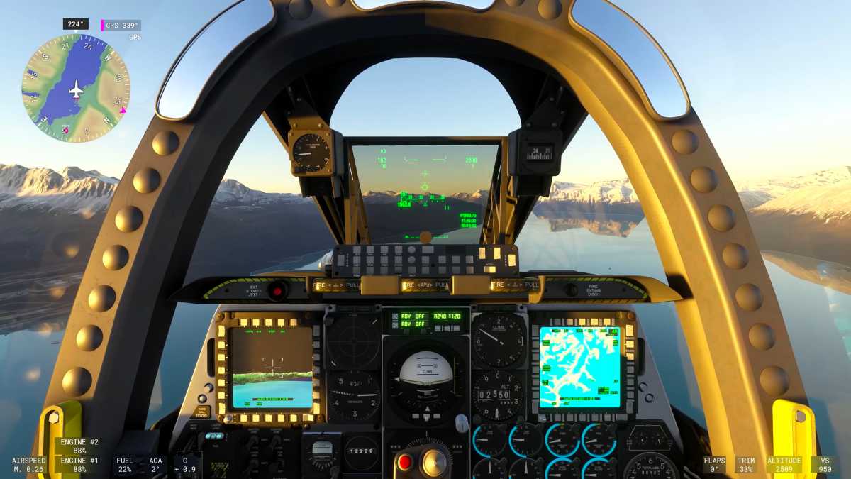 The cockpit of the Super Hornet is detailed and authentic, but there are no combat missions – only partially suitable for military sim fans.