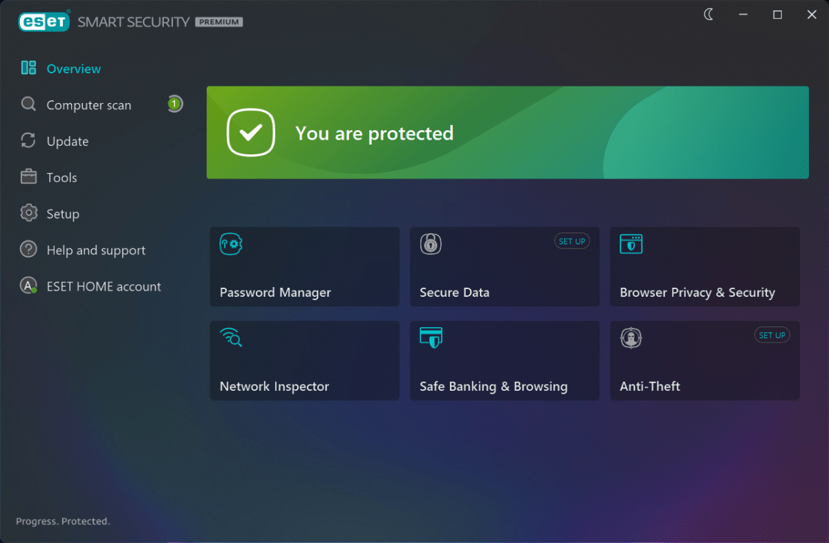 ESET Home Security Premium dashboard