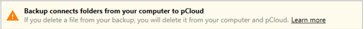 pCloud's "Backup" Feature