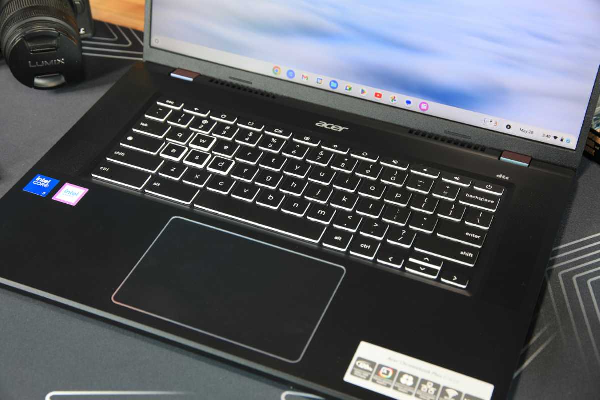 alt text: The keyboard of the Acer Chromebook Plus 516 GE is comfortable and well-spaced.