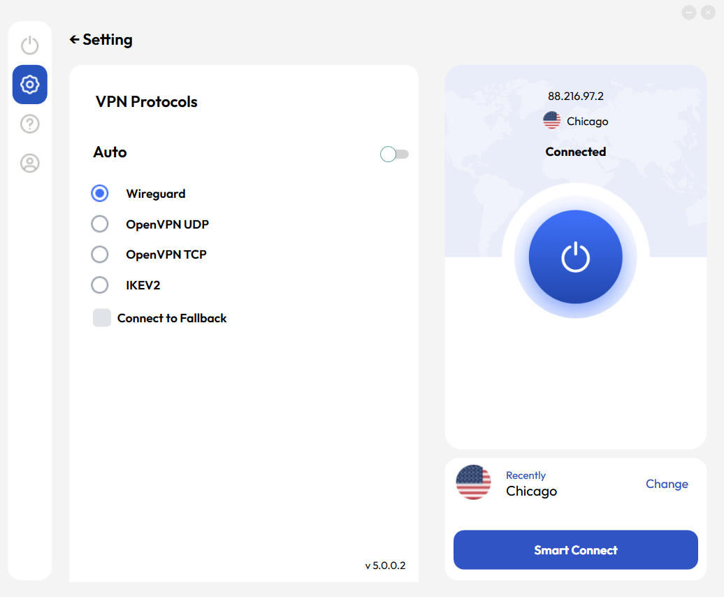 FastestVPN Protocol Options