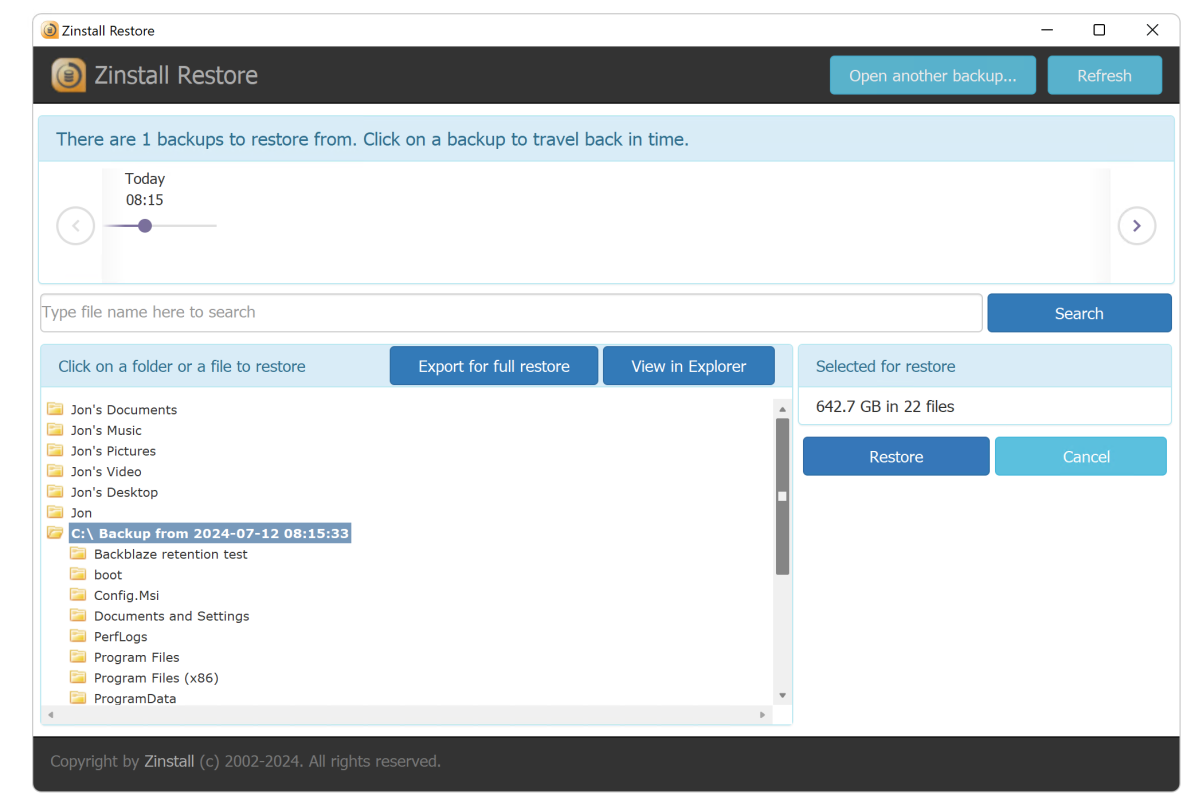 Zinstall FullBack Review: A Unique Backup Solution with Migration Capabilities