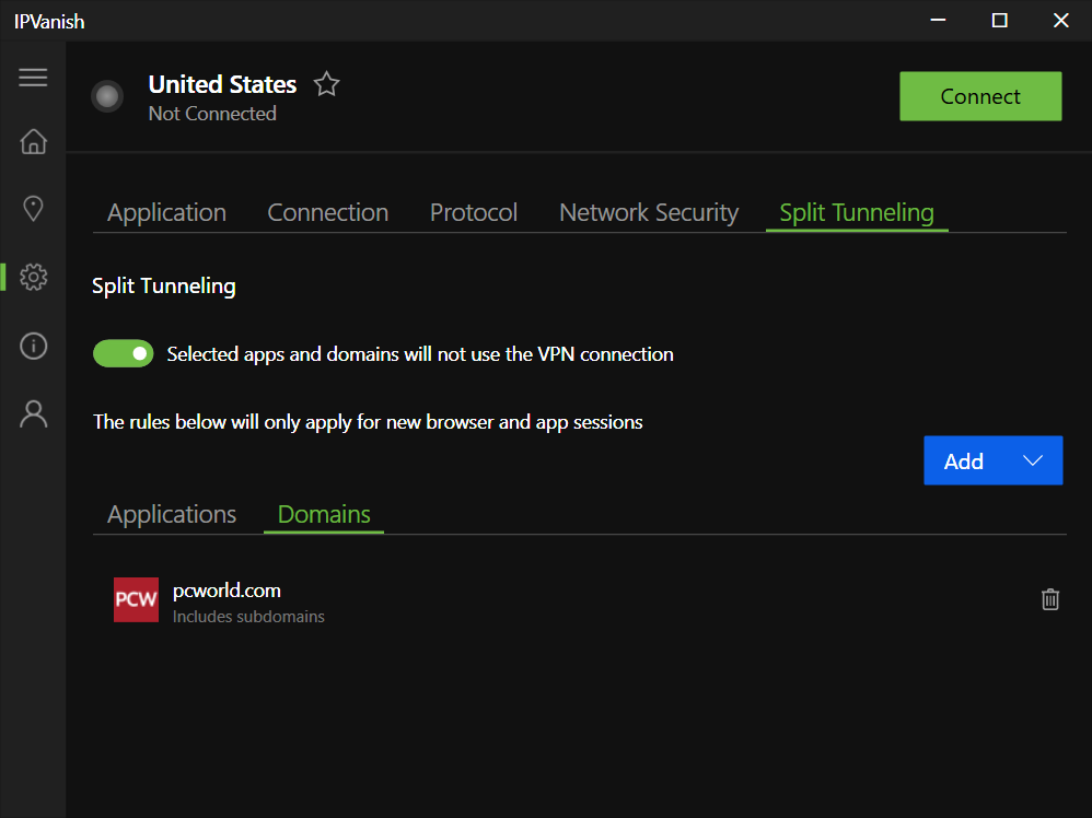 IPVanish Split Tunneling