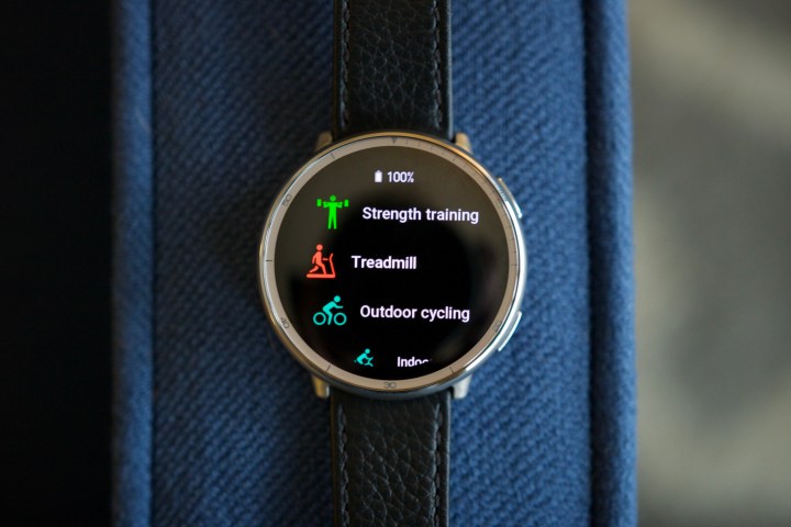 Available workout modes on the Amazfit Active 2.