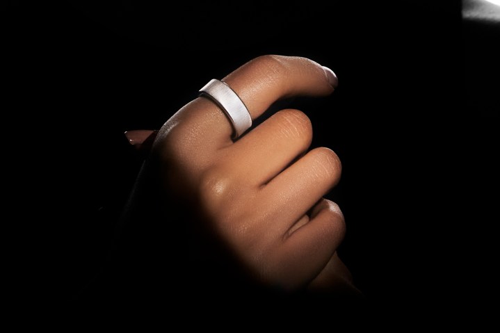 A render showing the Ultrahuman Rare smart ring on a finger.