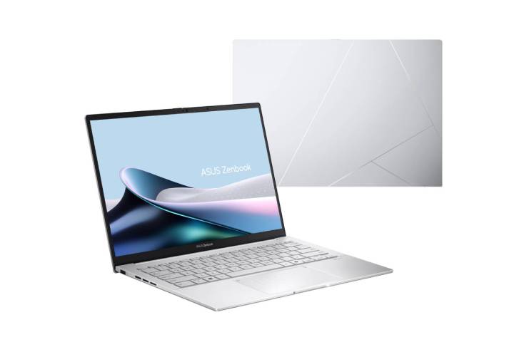 Rendering of the Foggy Silver Zenbook 14.