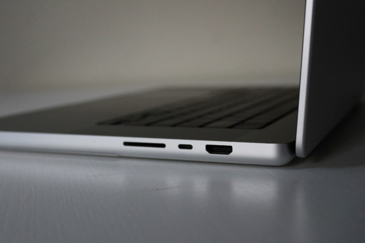 A side profile view of the MacBook Pro