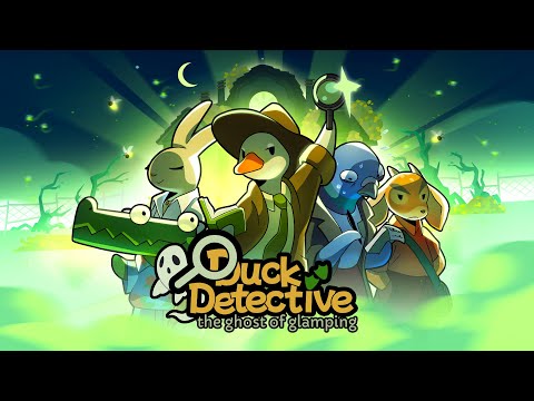 Screenshot of Duck Detective: The Ghost of Glamping displaying the cartoonish art style and investigative gameplay.