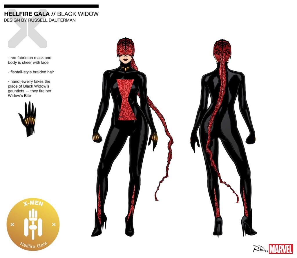 Black Widow in her Hellfire Gala attire