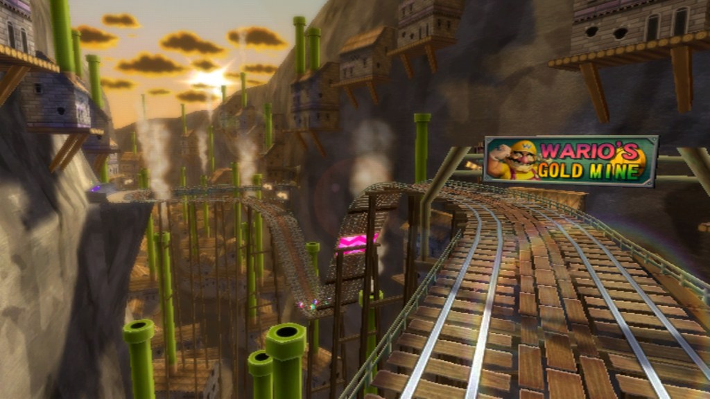 Wario's Gold Mine, a fast and chaotic track.