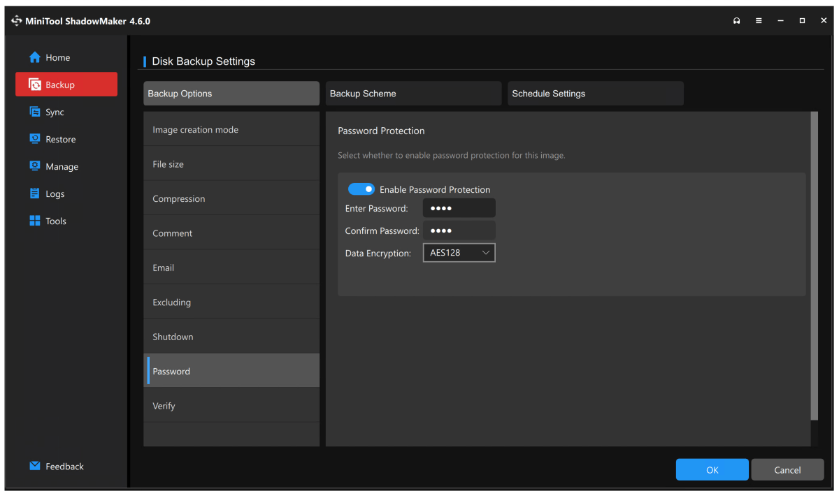 alt text: MiniTool ShadowMaker Pro 4.6 Interface showing imaging options.