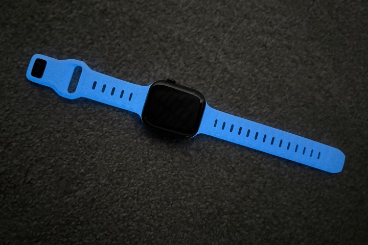 The Nomad Sport Band in the Icy Blue glow-in-the-dark finish.