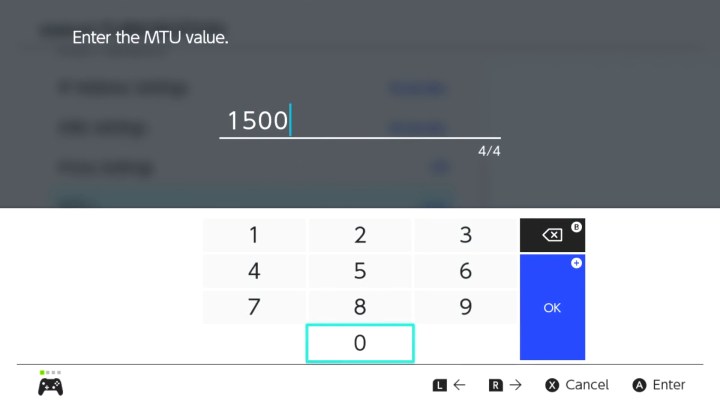 The Switch MTU settings