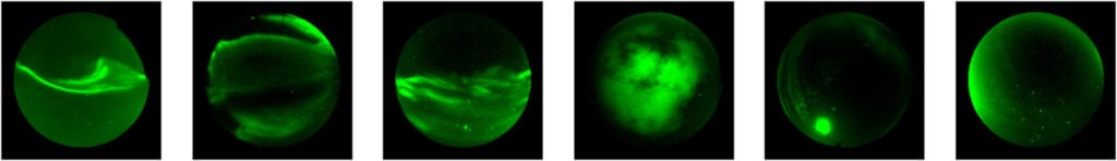 False color images of auroras from the Oslo Aurora THEMIS data set (OATH).