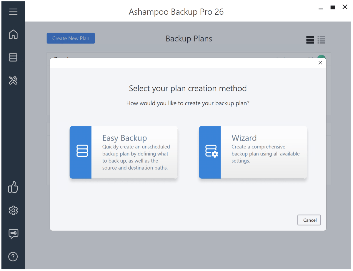 Ashampoo Backup Pro 26 simple and advanced wizards