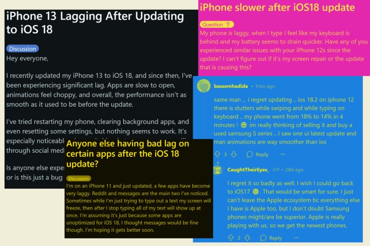 Complaints documenting problems faced by iPhone users after installing iOS 18.