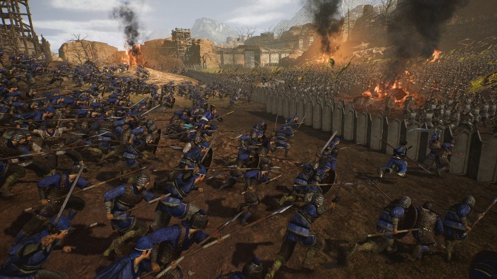 Two armies clash in Dynasty Warriors: Origins.