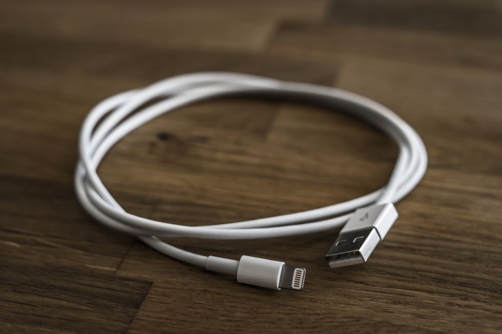 A Lightning to USB cable.