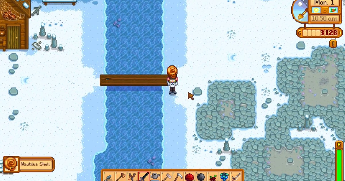 Finding Nautilus Shells in Stardew Valley