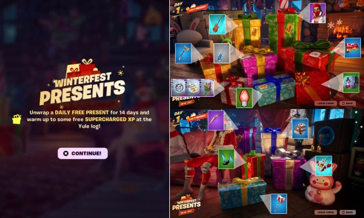 Fortnite Presents in Winterfest 2024