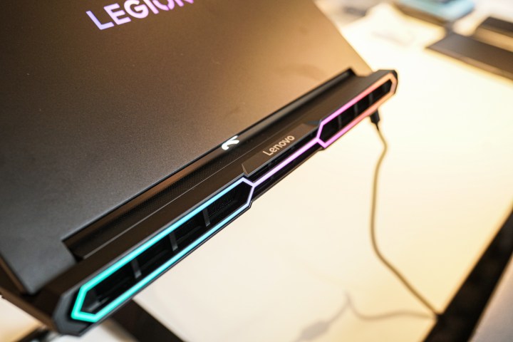 The back of the Lenovo Legion Pro 7i gaming laptop.