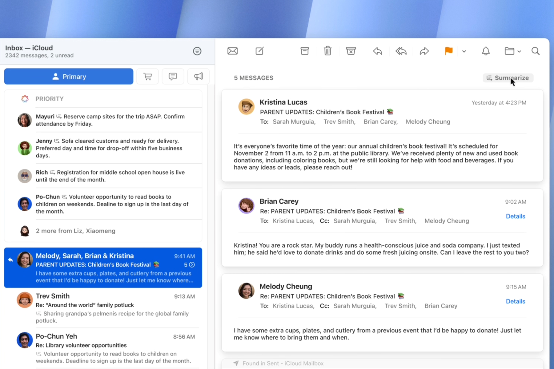 Mail app for Mac.