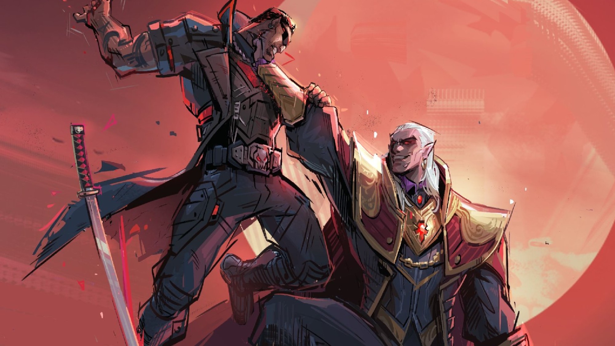 Blade Battles Dracula in Marvel Rivals Season 1 Artwork