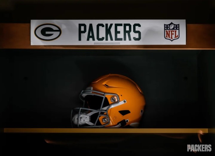 Green Bay Packers helmet and logo.