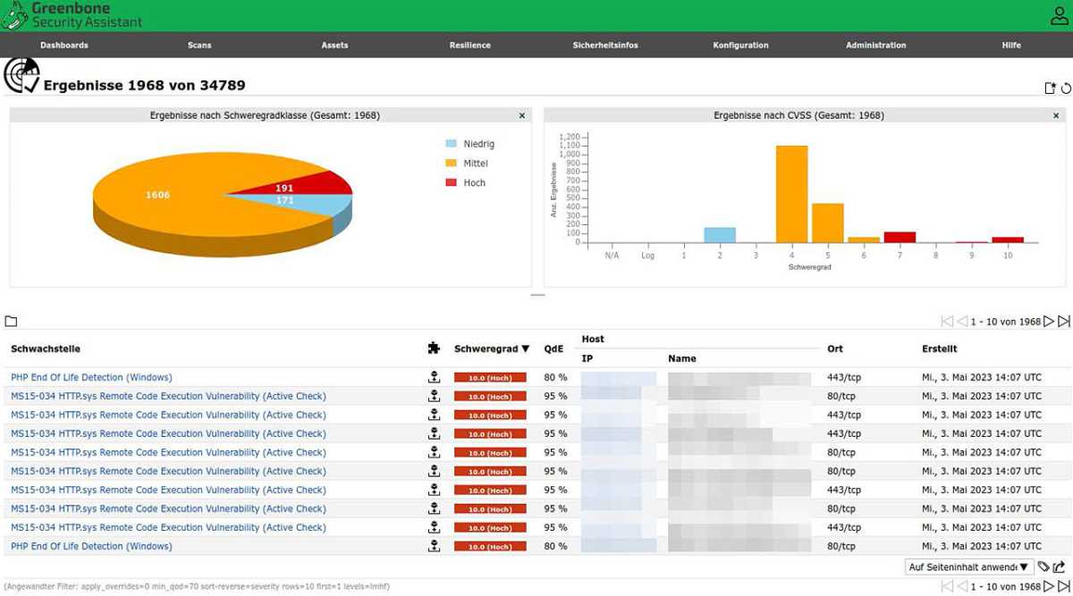 Open VAS (also included with Kali Linux) analyzes the local network and all devices for vulnerabilities and configuration errors.