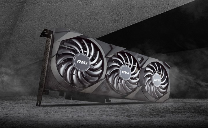 Alt text: The MSI GeForce RTX 3060 Ti graphics card.