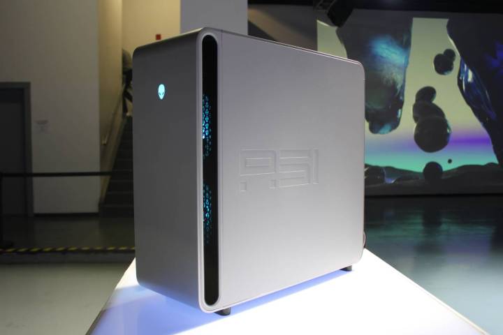 alt text:  The revived Alienware Area 51 gaming PC showcasing its internal components.