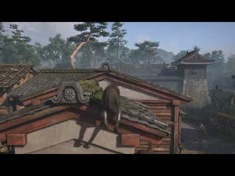 Naoe parkouring in Assassin's Creed Shadows