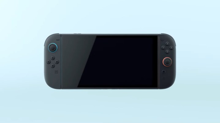 The Switch 2 on a blue background.