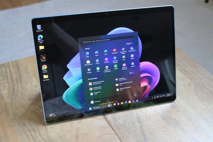 Microsoft Surface Pro 11 front view in tablet mode.