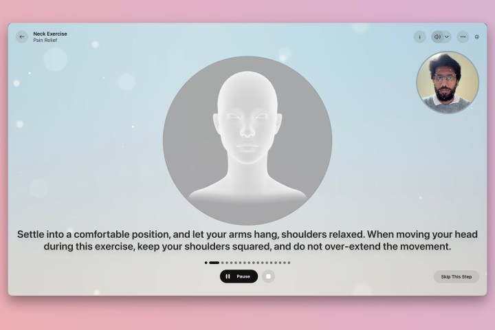 Opera Air encourages users to take breaks for neck exercises.