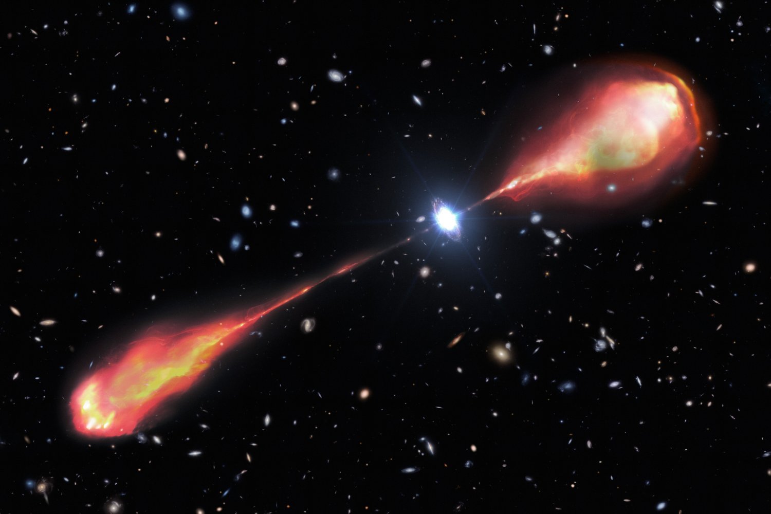 Colossal Radio Jet Discovered in the Early Universe