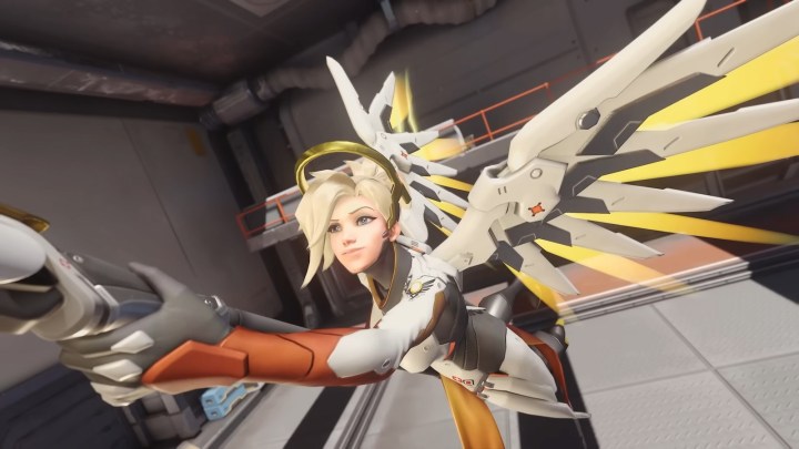 Mercy flying in Overwatch 2.